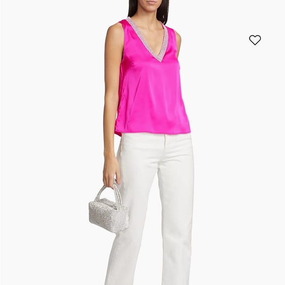 NWT Generation Love Candice Satin & Crystal Top Hot Pink XS - Picture 5 of 8